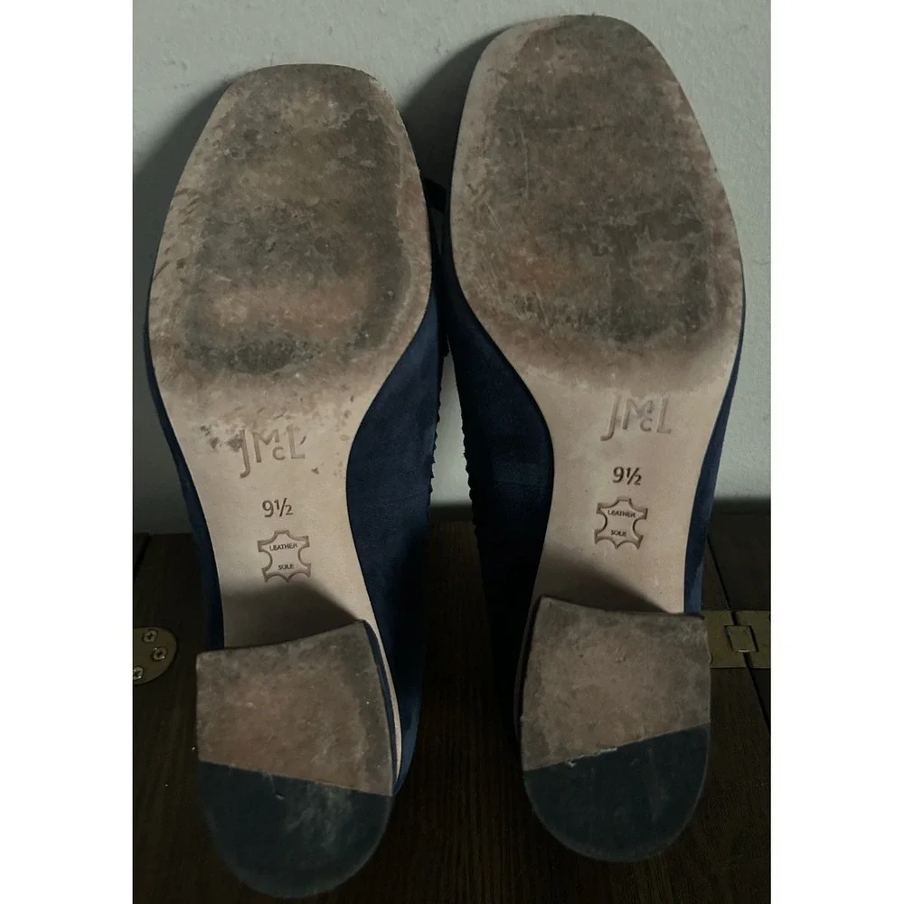 J. McLaughlin Reina Suede Loafer's Navy Blue with A Bamboo Inspired Bit Size 9.5